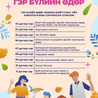 АЙМГИЙН ЗАСАГ ДАРГЫН ТАМГЫН ГАЗАР “ГЭР БҮЛИЙН ЗӨВЛӨЛ” БАЙГУУЛЖ, БАЙГУУЛЛАГЫН АЛБАН ХААГЧДАД “МЭДЭЭЛЛИЙН ЦАГ” АРГА ХЭМЖЭЭ ЗОХИОН БАЙГУУЛЛАА | HuduuMN
