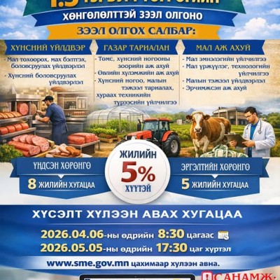 ГОВЬСҮМБЭР АЙМАГТ 2026 ОНД ЖИЖИГ, ДУНД ҮЙЛДВЭРИЙГ ХӨГЖҮҮЛЭХ САНГААС 1,5 ТЭРБУМ ТӨГРӨГИЙН  ХӨНГӨЛӨЛТТЭЙ ЗЭЭЛ ОЛГОХООР ТӨСЛИЙГ ХҮЛЭЭН АВЧ ЭХЭЛЛЭЭ | HuduuMN