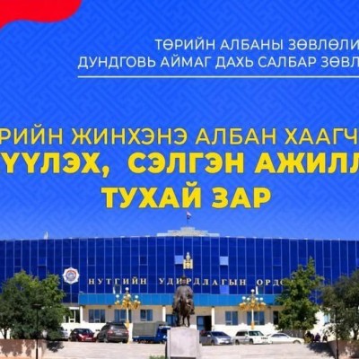 ТӨРИЙН ЖИНХЭНЭ АЛБАН ХААГЧИЙГ ШИЛЖҮҮЛЭХ, СЭЛГЭН АЖИЛЛУУЛАХ АЖЛЫН БАЙР ЗАРЛАГДСАН | HuduuMN