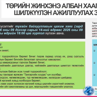 ТӨРИЙН ЖИНХЭНЭ АЛБАН ХААГЧИЙГ ШИЛЖҮҮЛЭХ, СЭЛГЭН АЖИЛЛУУЛАХ ТУХАЙ ЗАР | HuduuMN