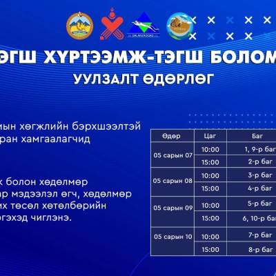 ИРГЭД ТА БҮХНИЙГ ӨДӨРЛӨГ АРГА ХЭМЖЭЭНД ХҮРЭЛЦЭН ИРЭХИЙГ УРЬЖ БАЙНА. | HuduuMN