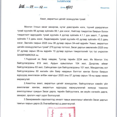 ҮНДЭСНИЙ ИХ БАЯР НААДМЫН БЭЛТГЭЛ ХАНГАХ БОЛОН БАЯРЫН ӨДРҮҮДЭД АЖИЛЛАСАН АЛБАН ХААГЧДЫГ ДОЛООДУГААР САРЫН 18-НЫ ӨДӨР НӨХӨН АМРААНА | HuduuMN